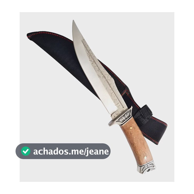 Faca Profissional Artesanal Churrasco Super Afiada C/ Bainha Aço Inox