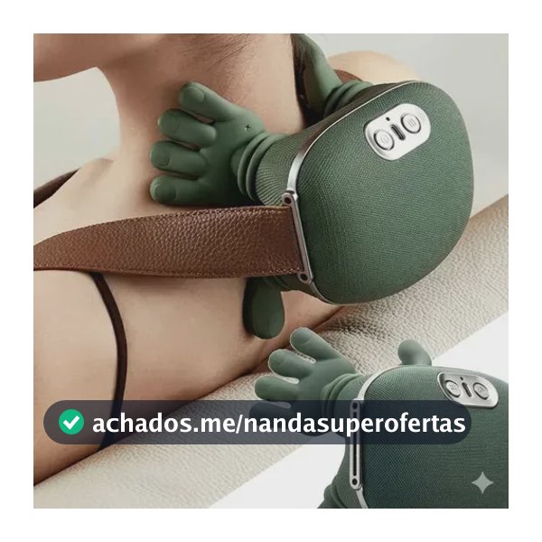 Massageador Pescoço Ombro Recarregável Maozinha Deep 3d Verde-escuro 127/220v