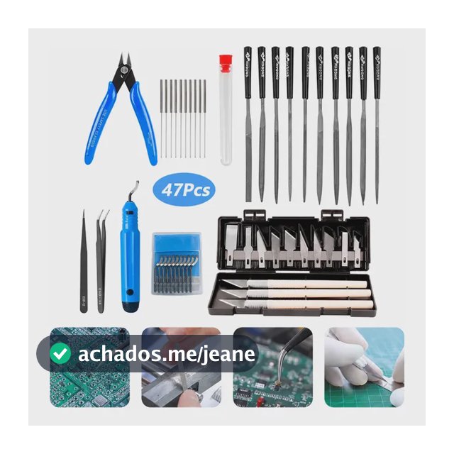 Kit 47 De Acessorios Ferramentas Completo Para Impressão 3d Cinza