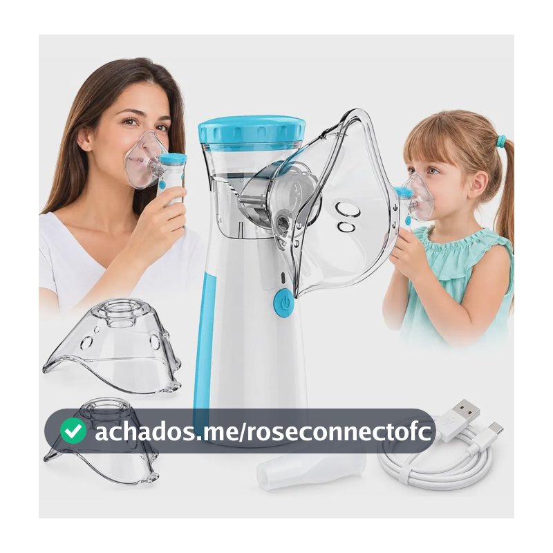 Inalador Ultrassônico Portátil Silencioso Infantil Branco Branco