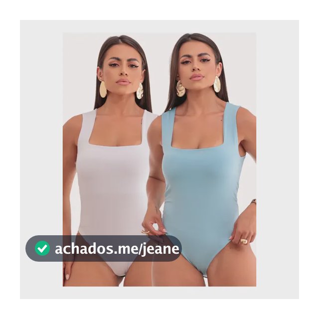 Kit 2 Body Feminino Regata Decote Quadrado Reto Alça Larga