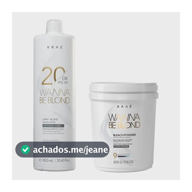 Braé Pó Descolorante 500g + Ox Wanna Be Blond 20 Vol 900ml