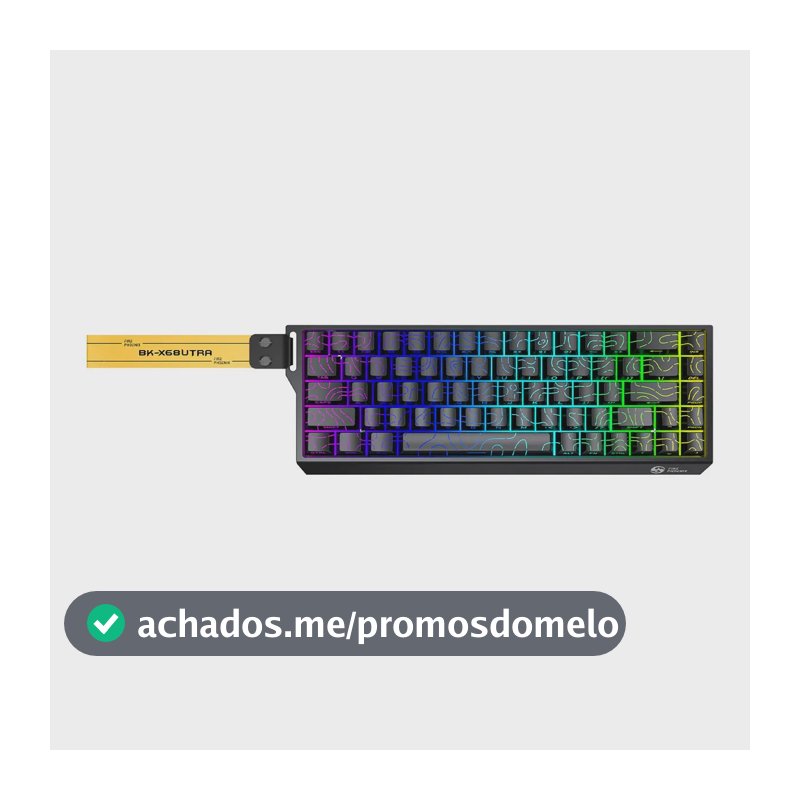 Teclado Sem Fio Gamer Magnético Rapid Trigger 0,01mm 8000hz Rgb Fire Phoenix Bk-x68 Preto Black Contour