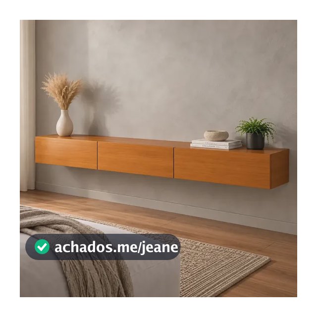 Rack Aparador Suspenso 3 Portas Linea Até 75'' 160cm Cedro Madeirado