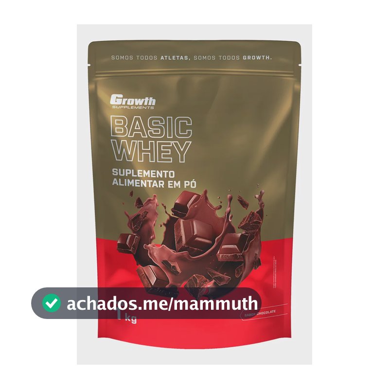 Proteína Growth Supplements Basic Whey em pó sabor Chocolate x 1kg