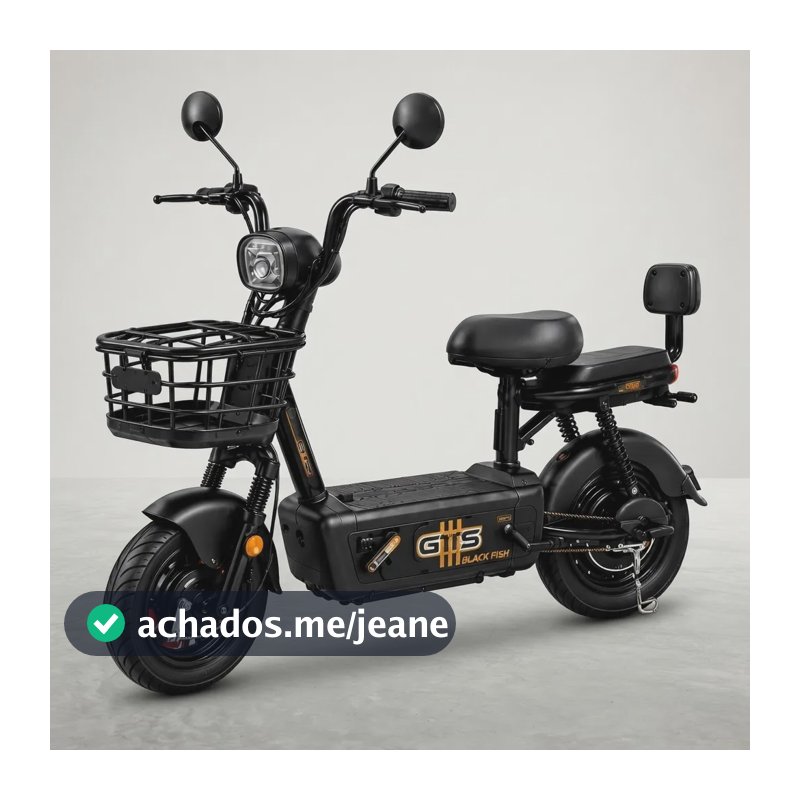 Bicicleta Elétrica Gts Black Fish 500w Aro 14 Sem Cnh Preto Único