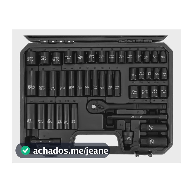 Kit De Chaves Jogo Chave Catraca 3/8 Soquetes Longos Preto