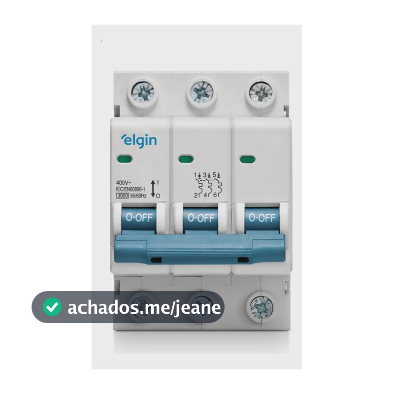 Disjuntor Tripolar 50A Din Branco Elgin - 3 Polos