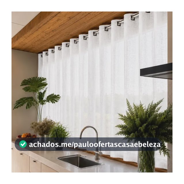 Cortina Linho Voil Flame Gaze 3,00x1,20 Cozinha Sala Quarto