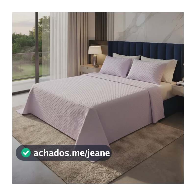 Cobre Leito Basic Queen 400 Fios 3 Peças 2,40x2,60m Lilás Liso