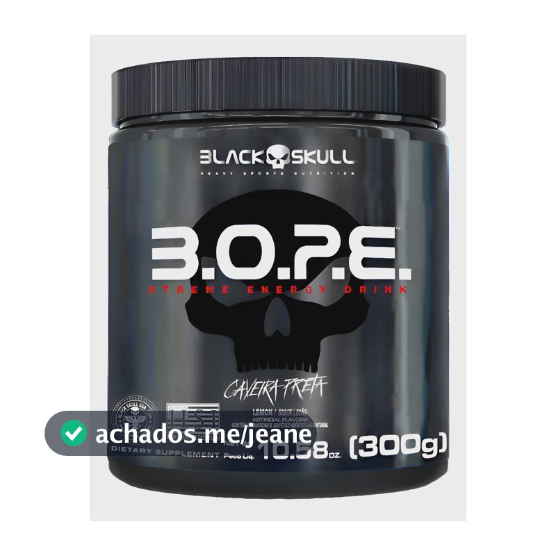 Bope - Pré Treino 300g - Black Skull - Diversos Sabores Frutas Amarelas