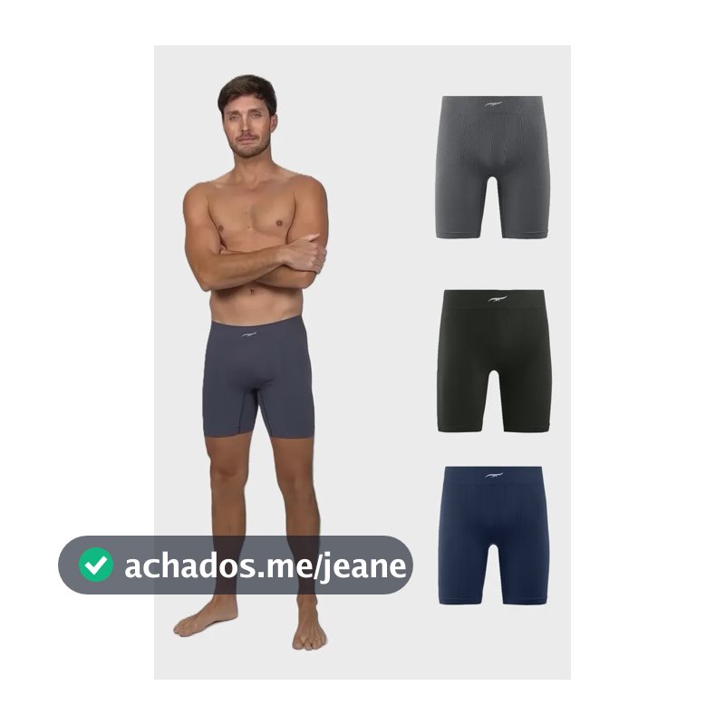 Kit 3 Cuecas Longleg Anti Assadura Masculina Shorts Esportes Sortido G