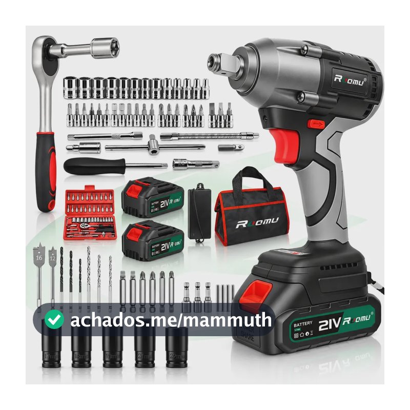 Chave De Impacto Brushless Parafusadeira Furadeira 2 Bateria Cinza/preto 127/220v 60 Hz