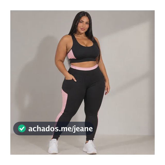 Conjunto Plus Size Academia Top E Legging Fitness Kit Roupa
