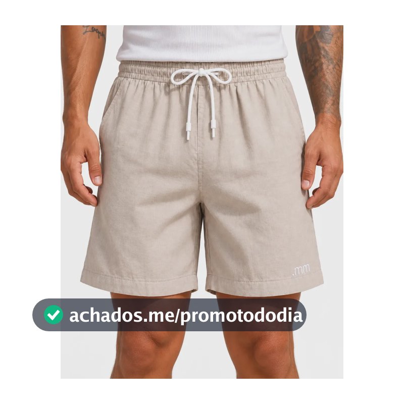 Bermuda Linho Masculina Mauricinho Praia Social Casual Verão Bege Liso Gg