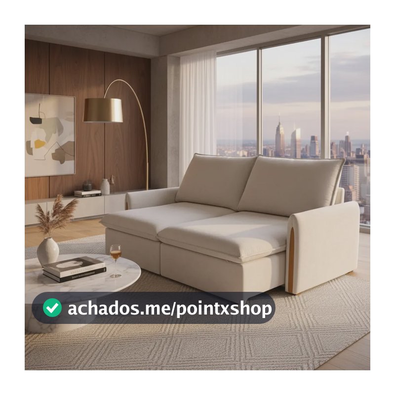 Sofá Retrátil Reclinável 3 Lugares Miliano Premium Lcs Bege Linho