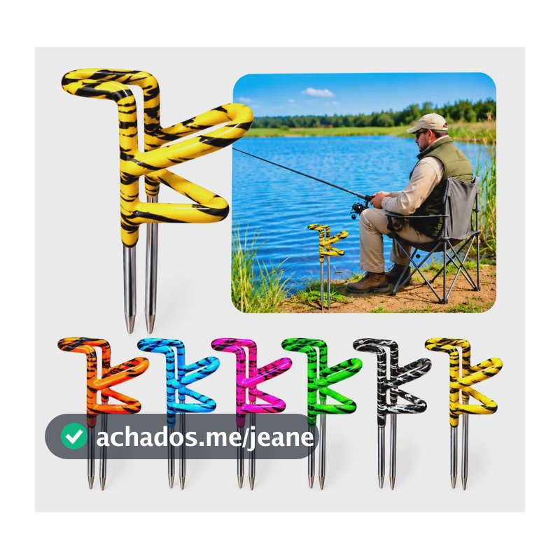 Suporte Armador De Vara Emborrachado Para Pesca Reforçado Amarelo/preto