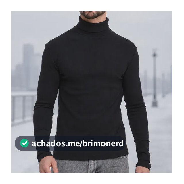 Camisa Manga Longa Cacharrel Masculino Gola Alta Canelado