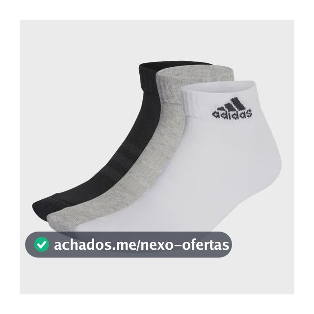 Meias Amortecidas Sportswear Ankle Cushioned 3 Pares adidas
