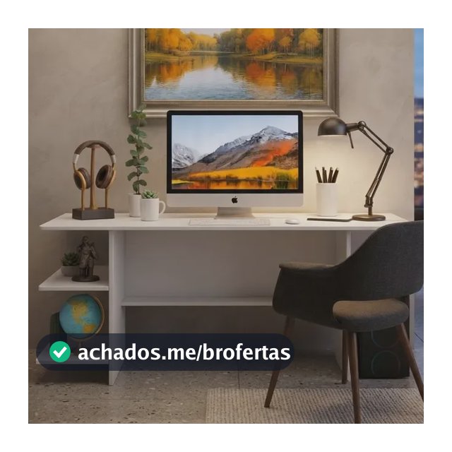 Escrivaninha Mesa Office Estudo Trabalho Estilo Industrial Branco