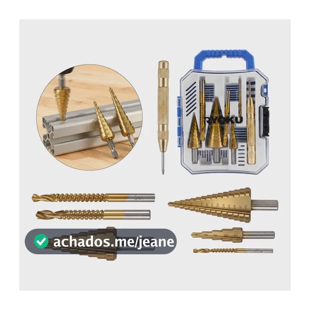 Conjunto 7 Brocas Escalonadas Aço Rapido Espiral Metal