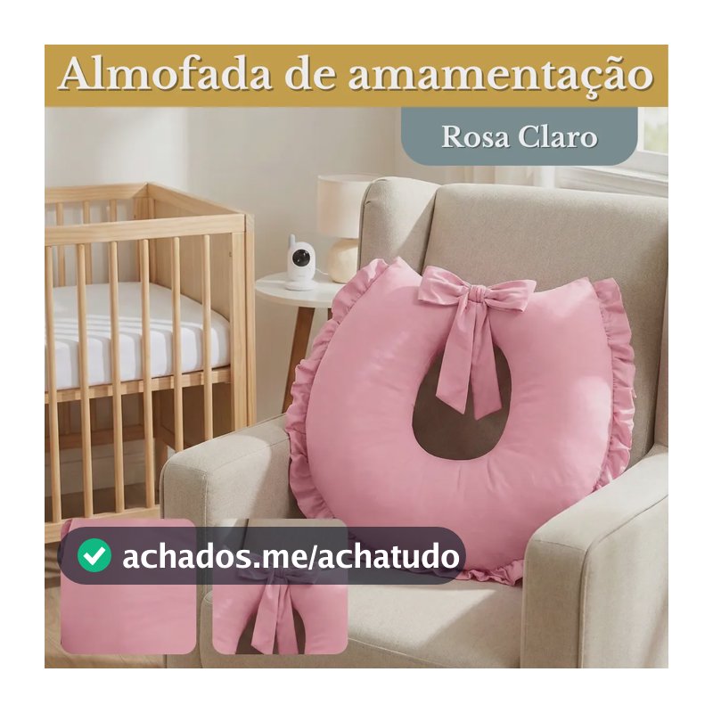 Almofada De Amamentação Com Laço Travesseiro Liso Cor Rosa
