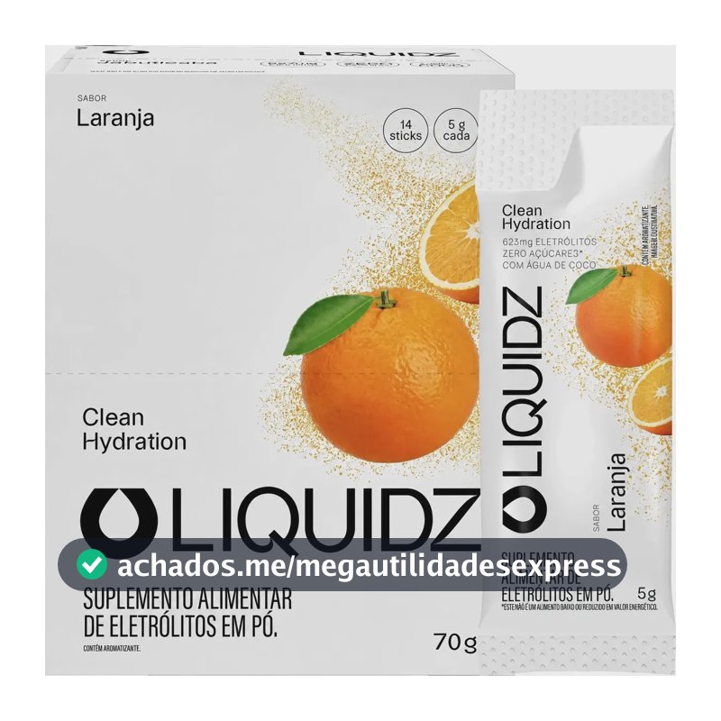 Liquidz® Eletrólitos Zero Açúcar - Sabor Laranja - 14 Sachês