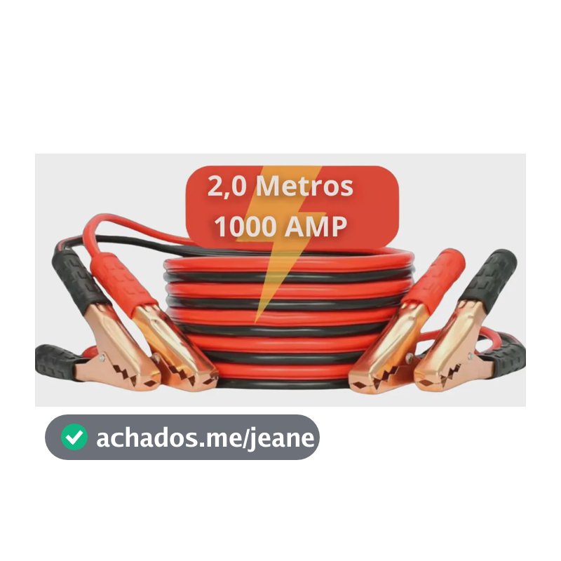 Cabo Recarga Chupeta Bateria Reforçado 1000a
