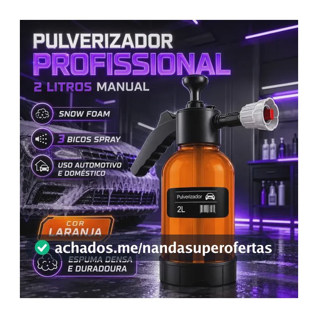 Pulverizador Manual 2L Blackone Espuma de Neve Alta Pressão Automotiva