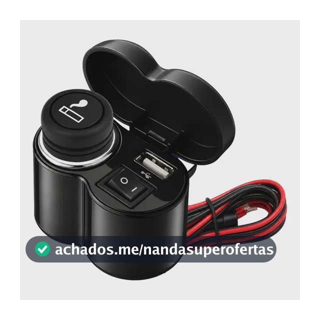 Tomada Moto Carregador Usb 12v  Rápido Impermeável Com Tampa