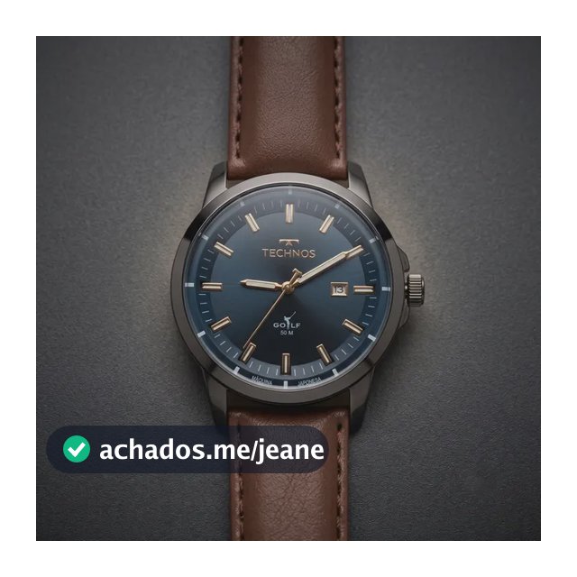 Relógio Technos Golf Masculino Mostrador Azul Couro Legitimo Marrom Cinza-escuro Azul-escuro