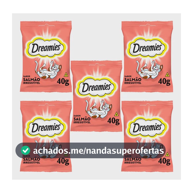 Petisco Dreamies Salmão 40g 5 Unid  Gatos Adultos Nuggets