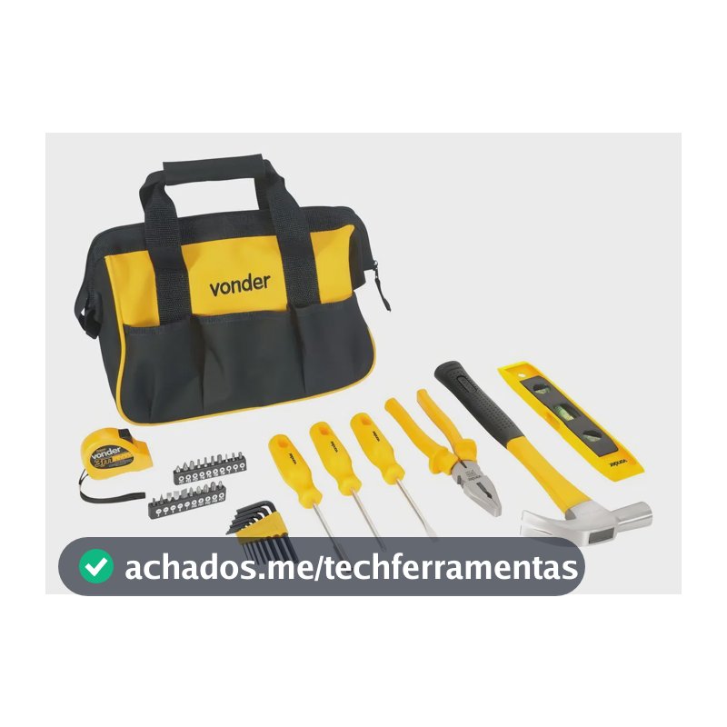 Jogo De Ferramentas 36 Pçs Martelo Alicate Com Bolsa Vonder