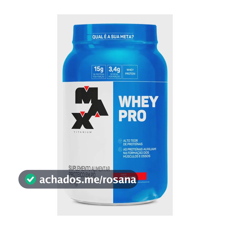 Proteína Max Titanium Whey Pro Concetrado em pó sabor Morango x 1kg