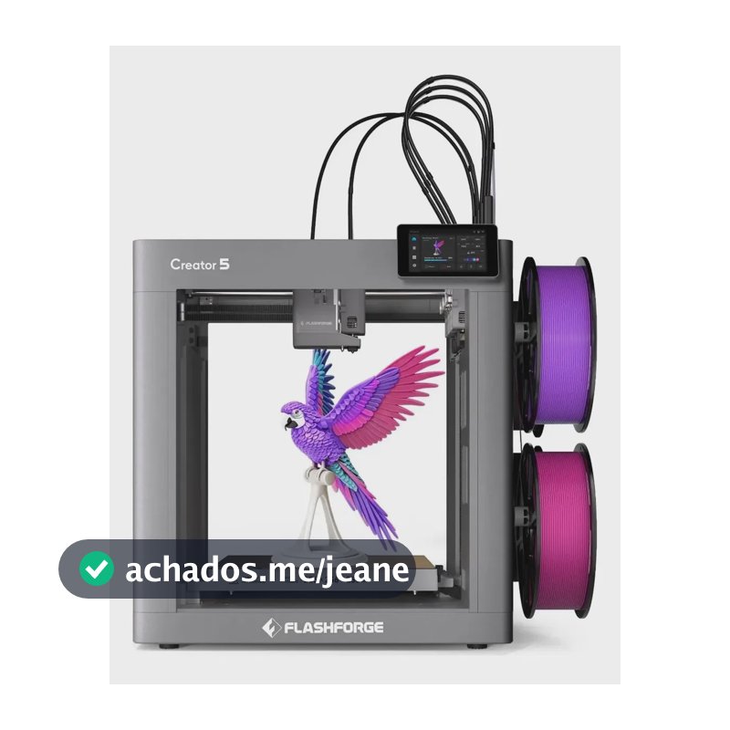 Flashforge Creator 5 Impressora 3d 4 Bicos Multcolor Bivolt 127/220v Cinza