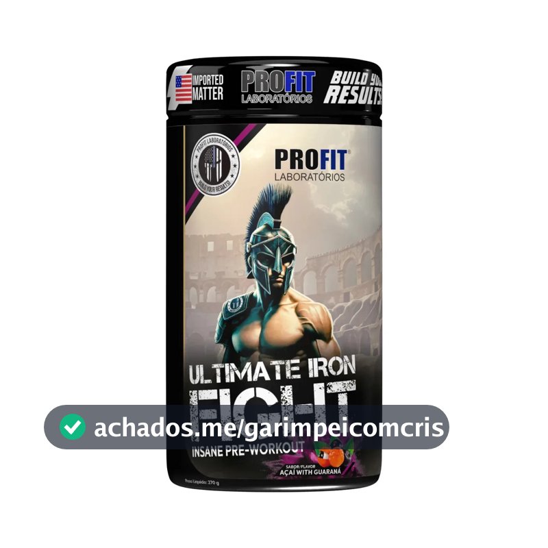 Suplemento em pó Pré Treino Ultimate Iron Fight sabor Açaí com guaraná x 270g - Profit Laboratórios