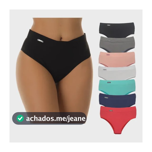 Kit 10 Calcinhas Cós Alto Duplo Segura Barriga Atacado