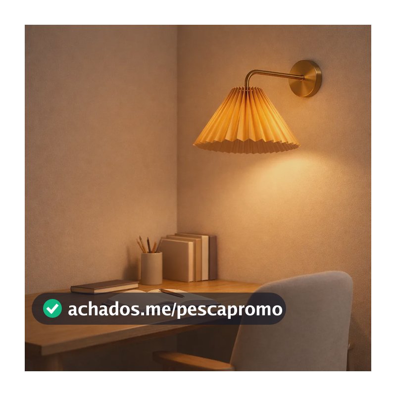 Luminaria Arandela De Parede Plissada E27 Dourado Beige- 515