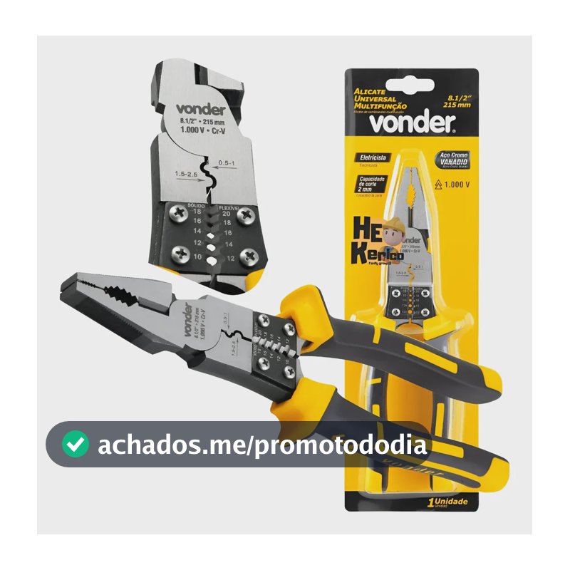 Alicate Eletricis Multif Desenc Fio Corta Cabo Prof Iso Crim