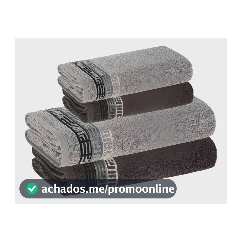 Jogo De Toalhas 4 Pçs Fio Cardado 100% Algodão Bosco Karsten Cinza Bosco