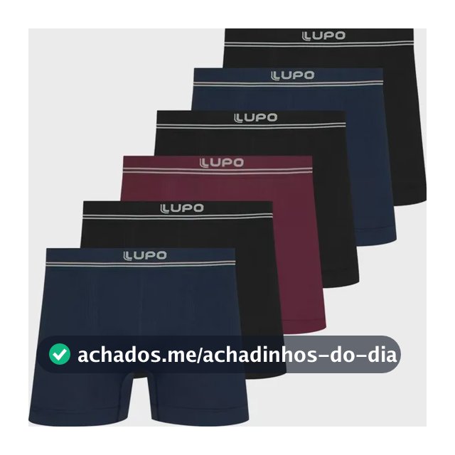 Kit 6 Cuecas Boxer Lupo Sem Costura Box Microfibra Original