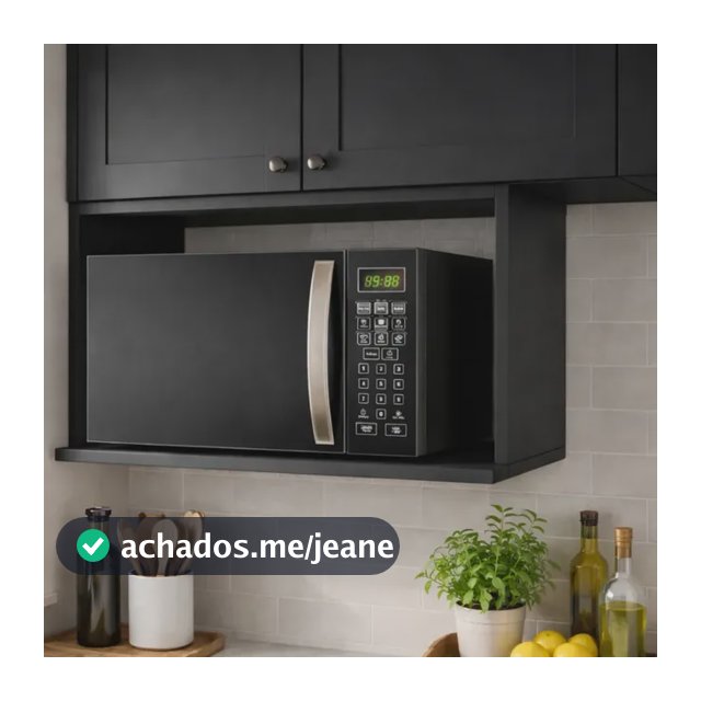 Armário Aéreo Cozinha Nicho Micro-ondas Forno Elétrico Preto Preto