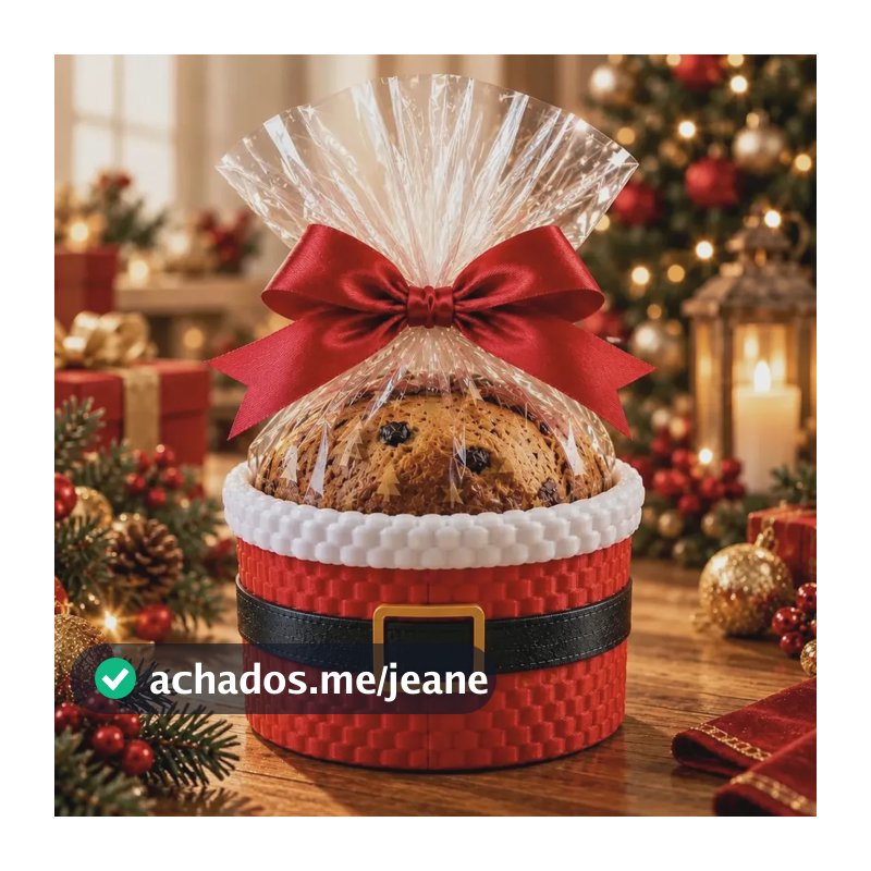 Porta Panetone Decorativo Papai Noel Enfeite Natalino Presen