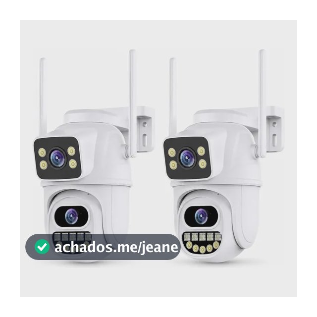 Kit 2 Câmeras Wifi Dupla Lente Ip66 Com Visão Noturna Branco