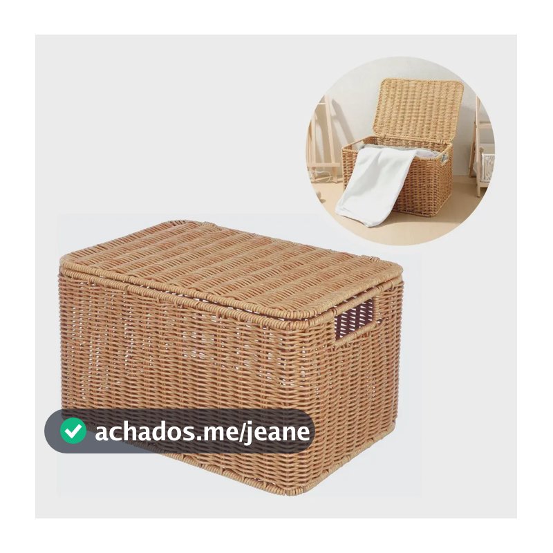 Cesto Caixa Organizador Tipo Vime Quarto Banheiro Rattan P Palha Decoração Para Ambientes Sofisticados Quarto Sala Comercio Material Premium