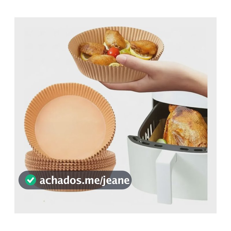 Kit 200 Forma De Airfryer Descartável Redonda Papel 16x16cm
