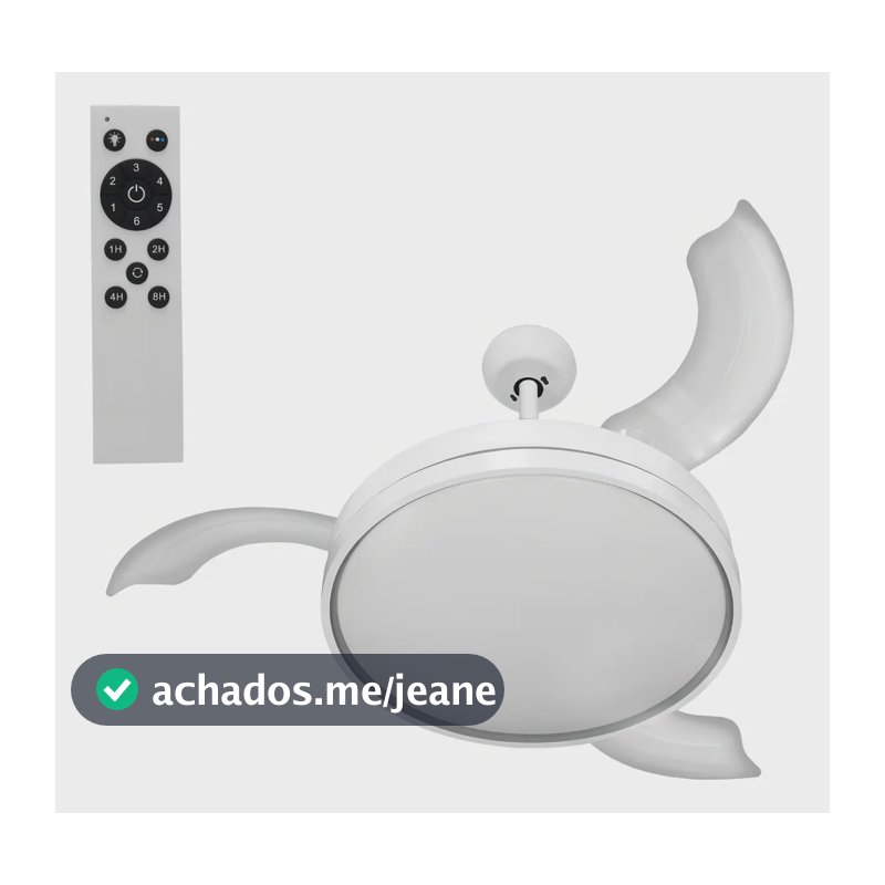 Ventilador de Teto Ventisol Astro Inverter com 3 Pás Retráteis de ABS e LED Bivolt