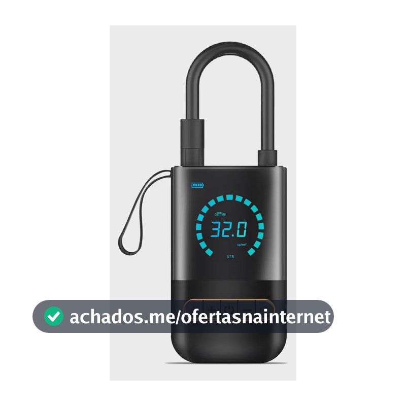 Bomba de Ar Elétrica Portátil B&G Para Carro, Moto e Bicicleta Com Calibrador Pneu Automotiva