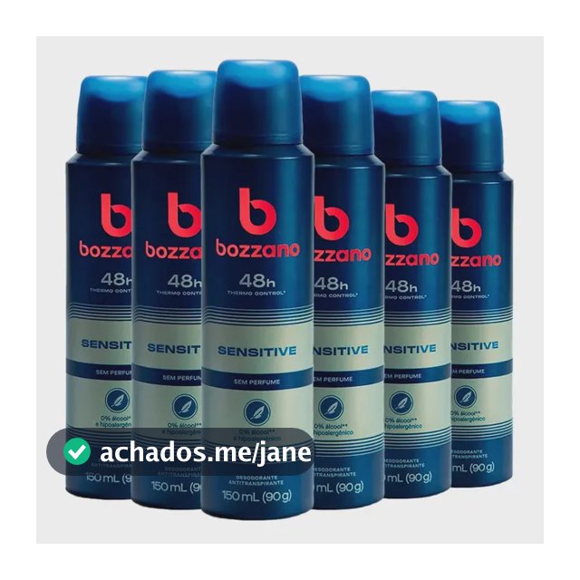 Kit Desodorante Aerosol Bozzano Sem Perfume 90g - 6 Unidades