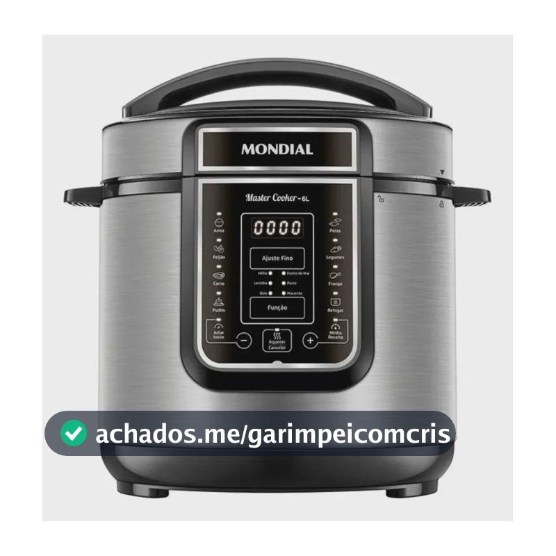 Panela Elétrica Pe-60-6l Digital Pressão 6l Mondial Cor Preto Frequência 60hz